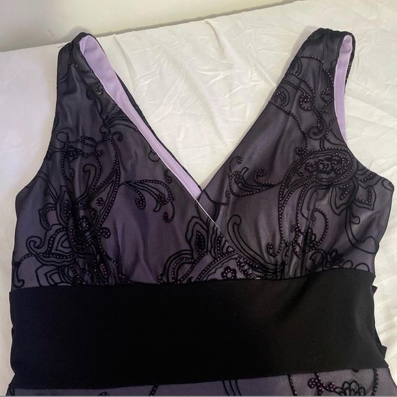Woman’s purple and black beaded dress. Fits woman’s size medium - Picture 3 of 4